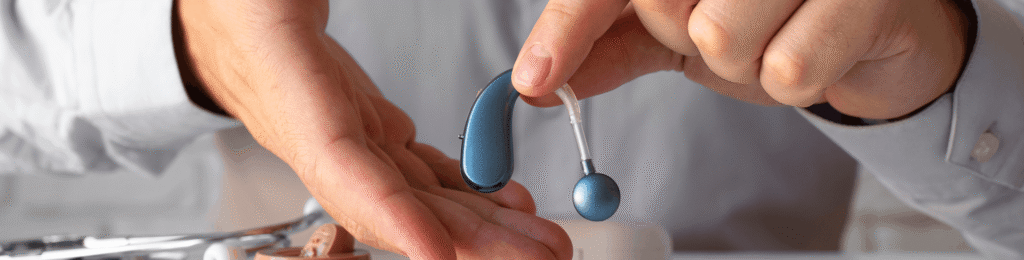 hearing aids Audiologist fitting digital hearing aid in India